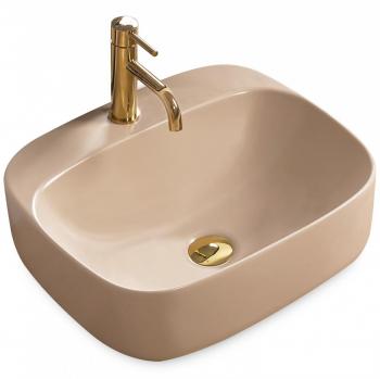 Rea Lavabo Da Appoggio 50 cm in tono beige