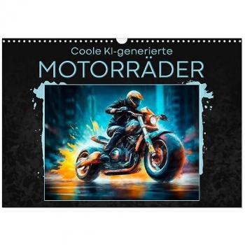 Coole KI-generierte MOTORRÄDER (Wandkalender 2025 DIN A3 quer) CALVENDO Monatskalender