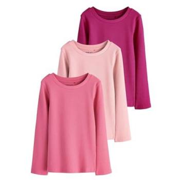 Next Pink Long Sleeve Ribbed Tops – Dreierpack (Kinder, 3–16 Jahre)