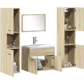 Suite Torana de Baño 5 piezas en Madera de Ingeniería, Rojo Sonoma
