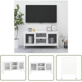 Unité TV Chic Blanc 105x35x52 cm Acier et Verre