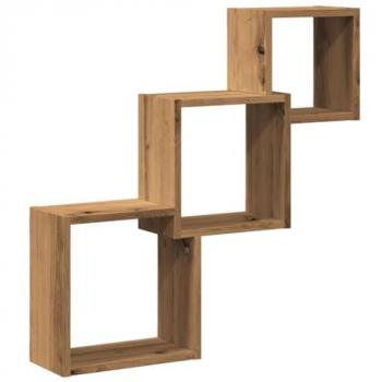 VidaXL Pallet: Prateleira de Parede com Cubos de Carvalho