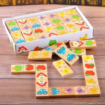 Dominó Educativo de Madera para Niños