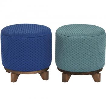 Repose-pied DKD Home Decor 30 x 30 x 30 cm Vert Bleu marine (2 pièces)