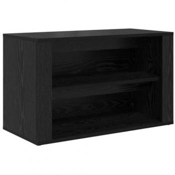 Scarpiera Doppio Ripiano Nero 75×35×45 cm in Legno Ingenerato