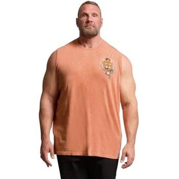 BadRhino 2XL Acid‑Wash Orange Tiger Vest for Men