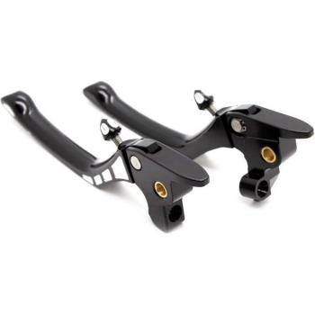 Contrast Cut Black Chrome Clutch and Brake Lever Set for Harley Touring