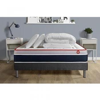 Ensemble literie 140x190 avec matelas mémoire de forme et sommier