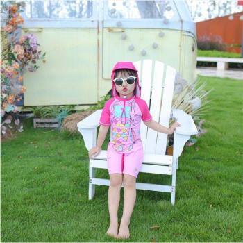 Beautiful Mermaid Swimsuit with Hat for Ages 2-7