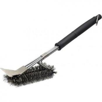 Bristle Cleaner BBQ 18” Acero Inoxidable Triple Cabeza, Mango Largo Antipinchazo