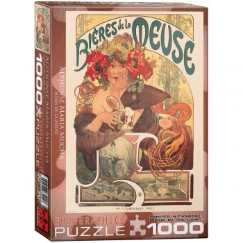 EuroGraphics Puzzle Bieres de la Meuse von Alphonse Maria Mucha (Kunstdruck, 1000 Teile)