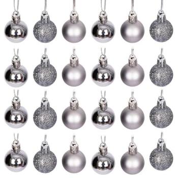 3 cm Mid‑Grey Festive Baubles – 12‑Piece PVC Collection