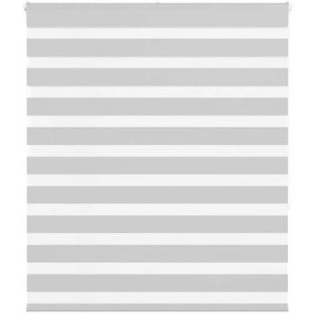 Zebra Blind Light Grey 130x150 cm Fabric Width 125.9 cm Polyester