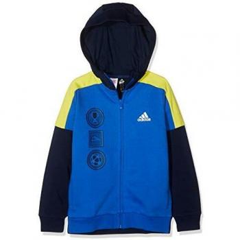 Adidas Sweat à capuche en jersey français pour petit garçon, Bébé Enfant M Multicolore (Collegiate Navy/Blue/Shock Yellow)