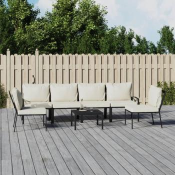 VidaXL 7‑Piece Backyard Lounging Set – Steel, Soft Sand Cushions