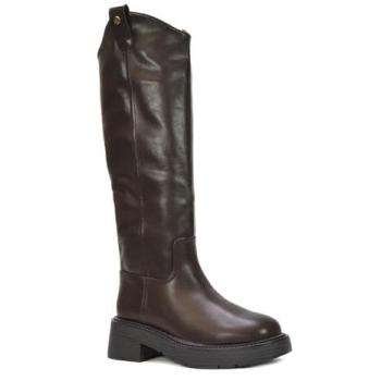 Women’s Brown Chunky Faux Fur Lining Riding Boots – Xy London Saffira, Size 3