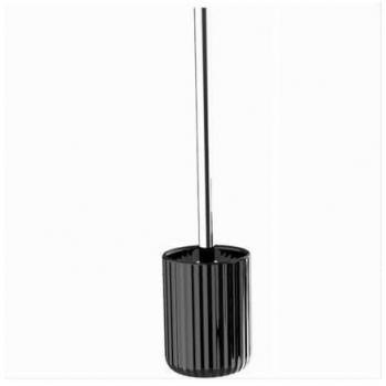 Organizador de baño negro estilo rayas con escobillero