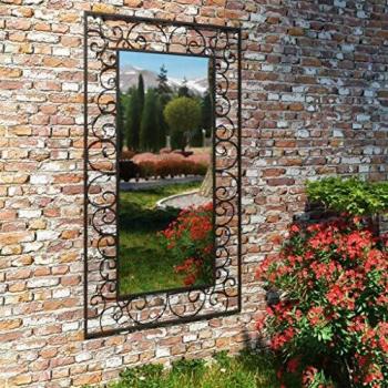 Specchio da muro da giardino 60 x 110 cm nero