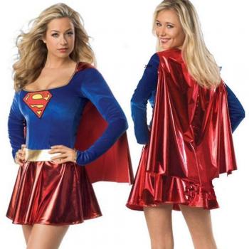 Robe de Fête Supergirl avec Mini Cape pour Femmes