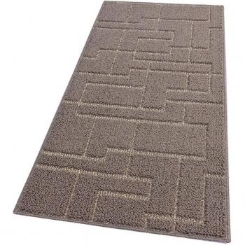 Tapis de Cuisine Moderne 3D Beige Antidérapant 50x115 cm