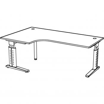 Office Pro Mega 18W (HJH) – Scrivania in legno faggio, dimensioni 180x100 cm, sistema di levantezza regolabile
