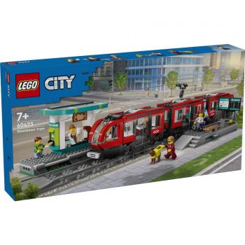 LEGO® Konstruktionsspielsteine »Straßenbahn mit Haltestelle (60423), LEGO LEGO City«, (811 St.), Made in Europe