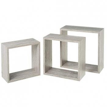 Scaffale Cubico Moderno 3x Mensola in MDF Grigio