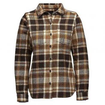 W Project Heavy Flannel Damenbluse in Braun – Black Diamond XL