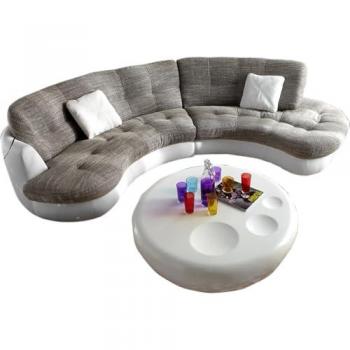 Canapé moderne Napoli 300x95cm blanc gris clair avec coussin