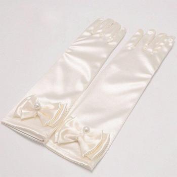 Children's Long Satin Mittens