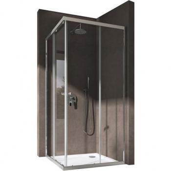 Doporro Eckdusche – 75x75 cm BxT, Schiebetür für moderne Badezimmer