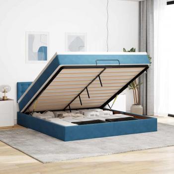 Lit Ottoman Velvet Bleu Foncé Vidaxl Cadre 180x200 cm