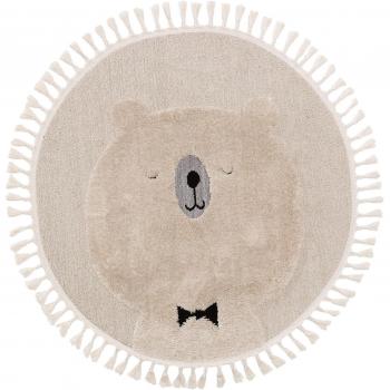 Tapis rond doux crème 120 cm