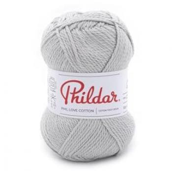 Coton gris à tricoter PHIL LOVE COTTON – 50 g, 100 % COTON, certifié Oeko‑Tex