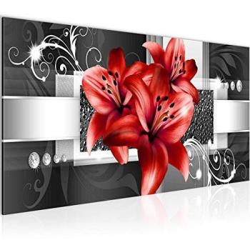 Toile Murale Fleurs de Lys 100 x 40 cm Prête à Accrocher