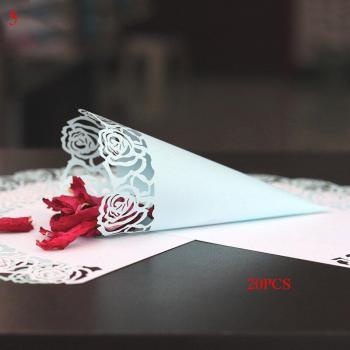 20pcs Kraft Paper Wedding Confetti Cones