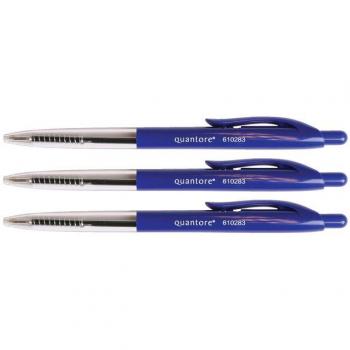 Stylo à bille à pression Quantore bleu moyen