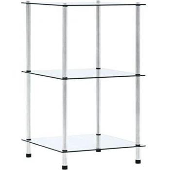 Transparent Three-Tier Shelf, 40x40x67 cm, Vidaxl