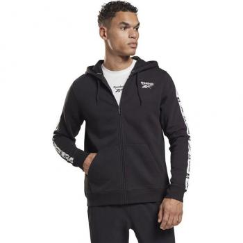 Chaqueta Deportiva Reebok Negra FZ M con Banda de Identidad