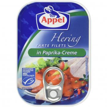 Appel Heringsfilets, zarte Filets in Paprika-Creme, MSC-zertifiziert, 12er Pack