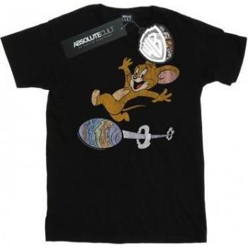 T-shirt Femme Tom et Jerry Egg Run en Coton Boyfriend Bleu