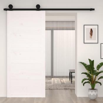 Puerta de Almacén Madera Pino Blanca 90×1,8×204,5 cm