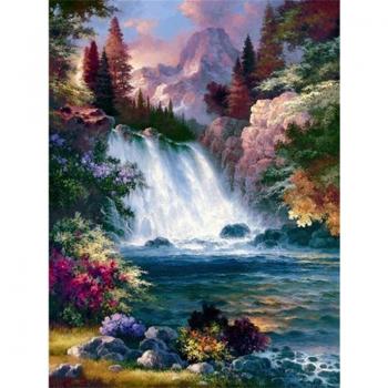 Kit complet Forêt 5D Diamant : peinture décor maison, point de croix et broderie photo 40X50 cm