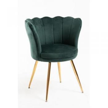 Silla de Mesa Dunsa Golden con Acabado Verde Terciopelo