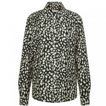 Blusa Seidenglanz Scharfe Rosencreme mit Pinzelen