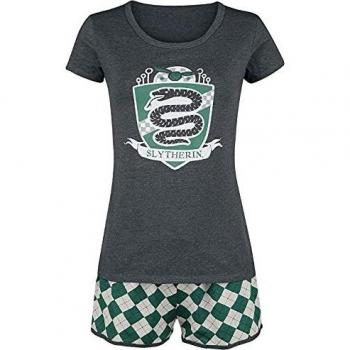 Pigiama Quidditch Slytherin Harry Potter Donna Verde/Grigio XS-4XL