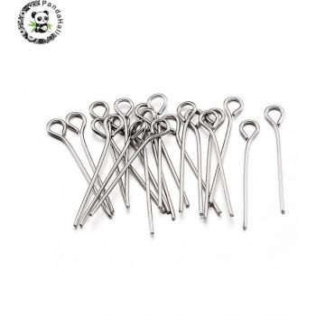 Stainless Steel Eye Pins for Crafting Jewelry, 20/30/40/50mm, 0.6mm Thickness, 2mm Hole, 100 Pack