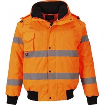 Oxford Weave 300D Class 3 Hi Vis Bomber Jacket in Orange, Size XXXL