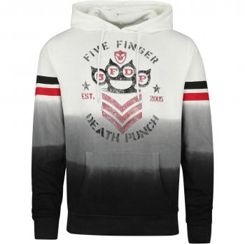 Sweat à capuche Five Finger Death Punch Punch Shield Dip Dye blanc/noir – collection S à XXL