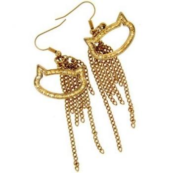Katzenzauber French Kitty: 18 Karat Goldveredelte Ohrhänge mit Swarovski Kristallen